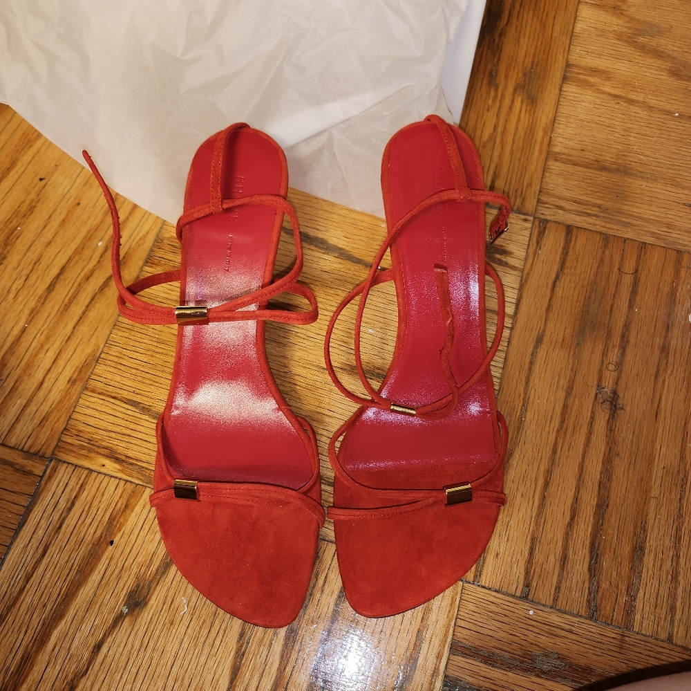 KHAITE Red Strappy Heels Size 40
